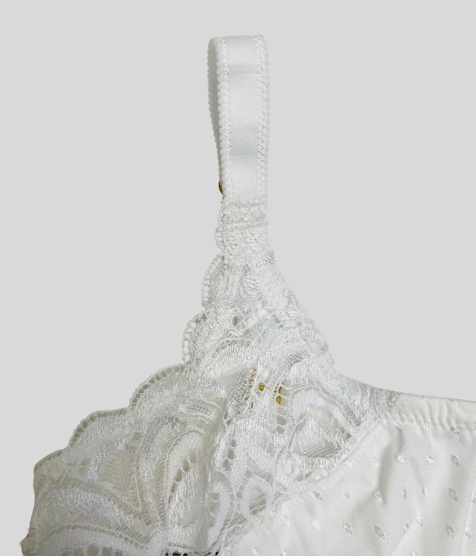 White Amelia Wired Lace Full Cup Bra