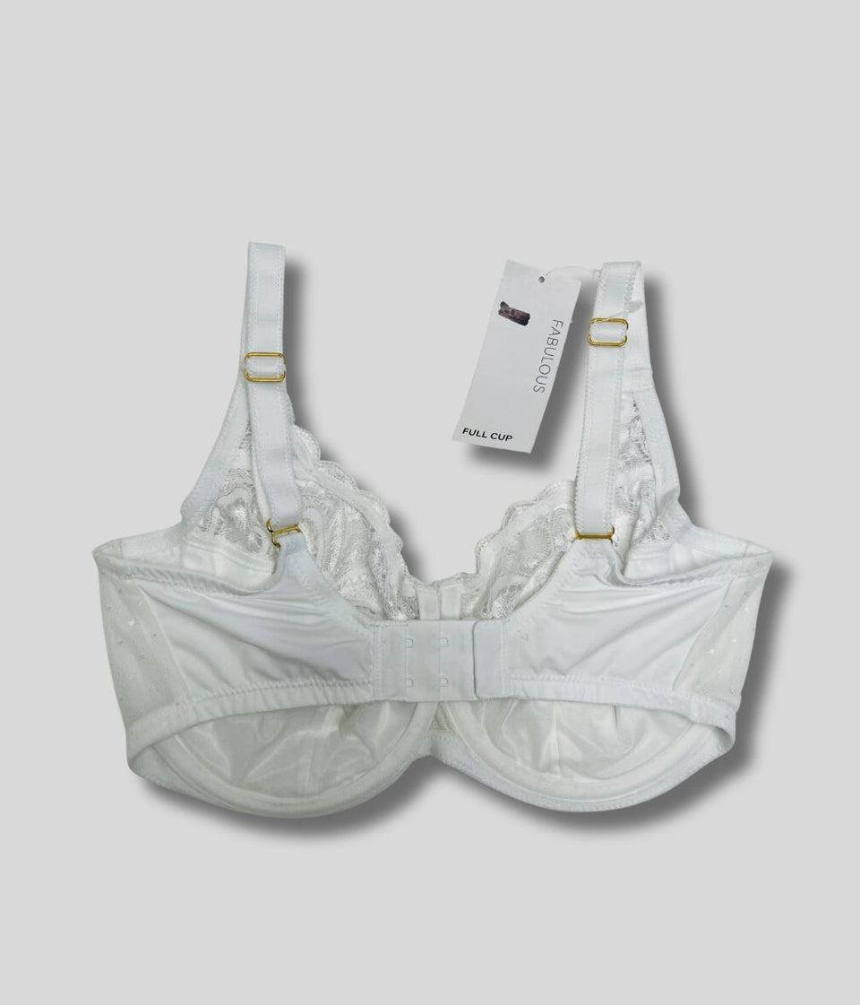 White Amelia Wired Lace Full Cup Bra