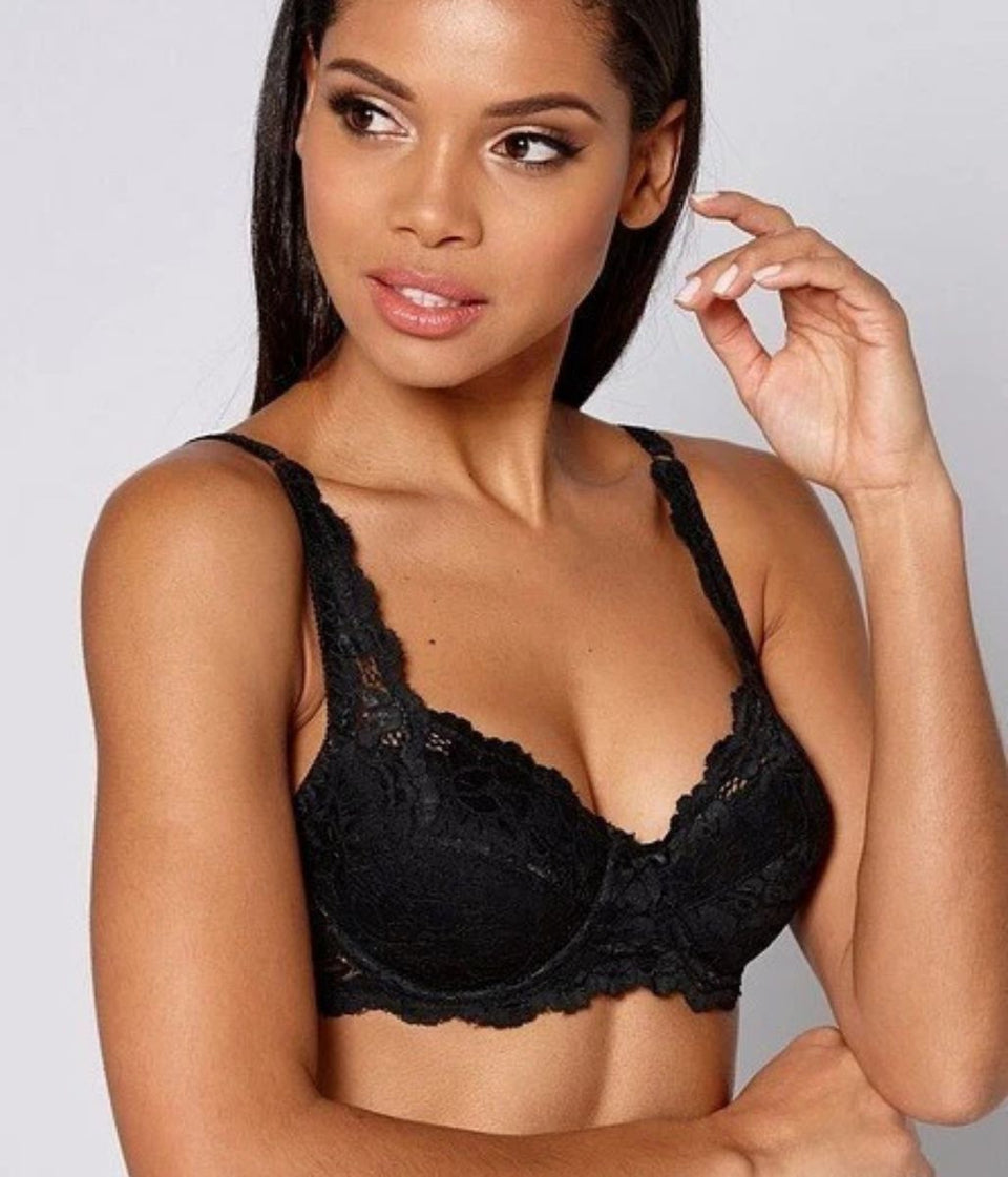 Black Lace Underwired Padded Bra