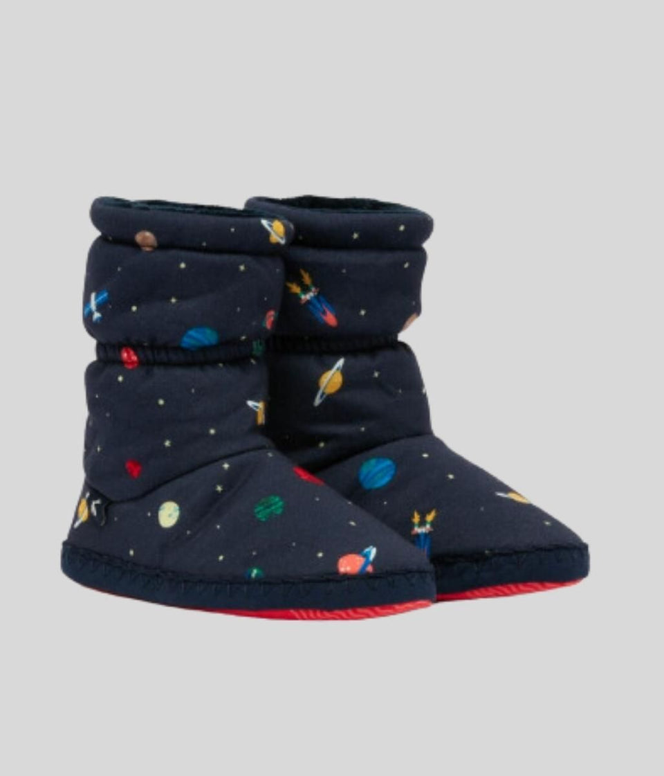 Navy Kids Space Padabout Slipper Boots