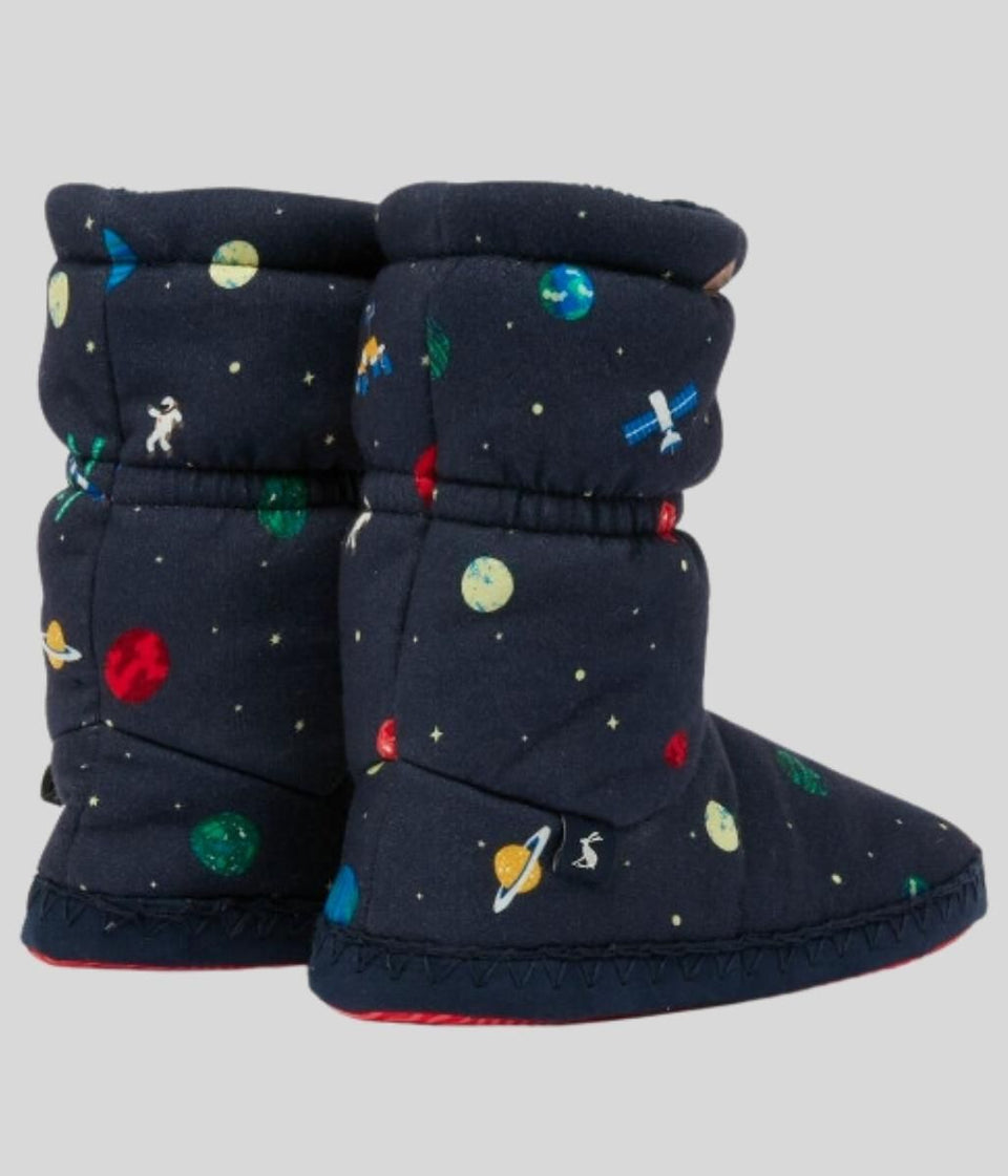 Navy Kids Space Padabout Slipper Boots