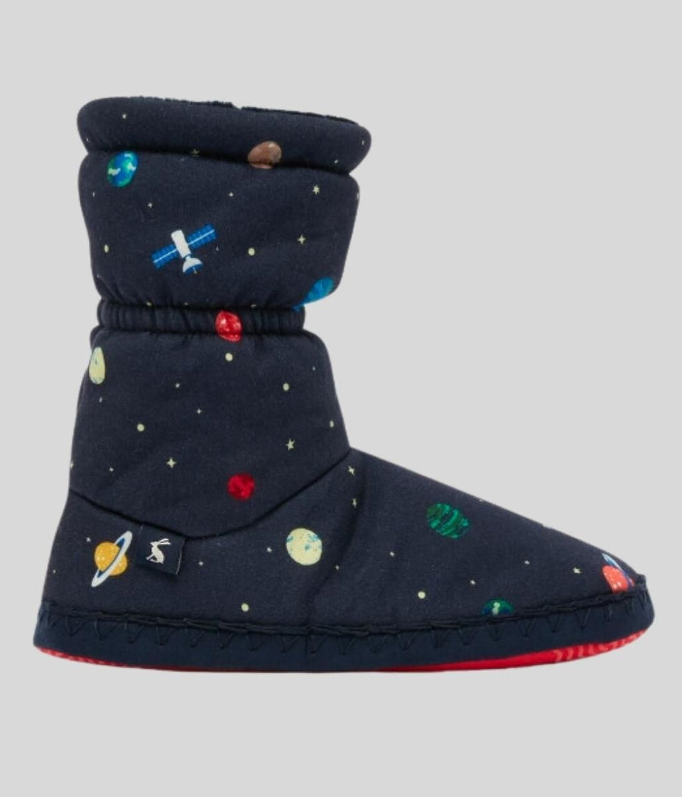 Navy Kids Space Padabout Slipper Boots