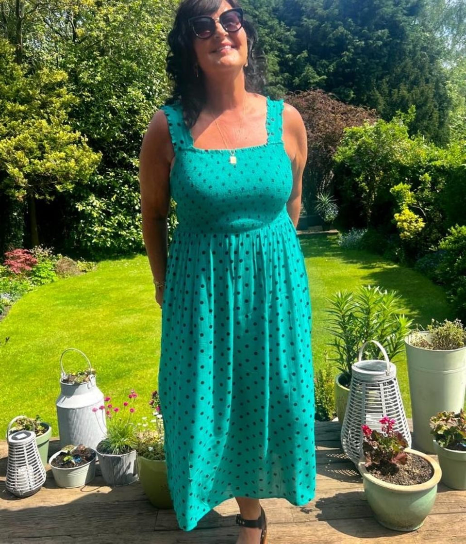 Jade Polka Dot Dress