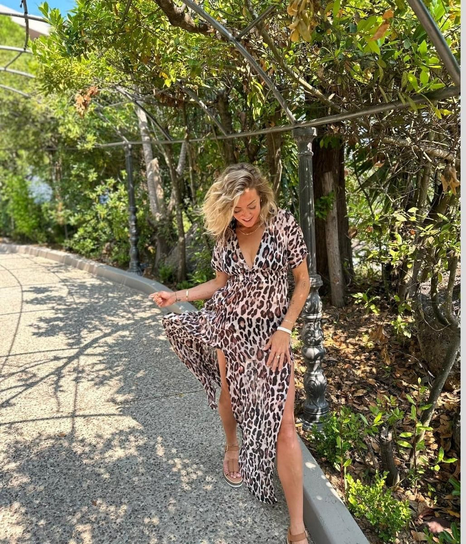 Leopard Print Beach Dress