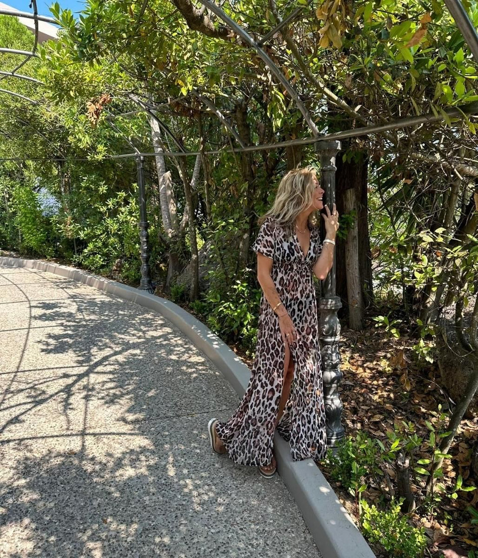 Leopard Print Beach Dress