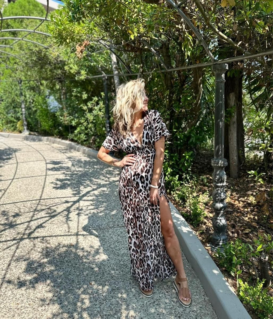 Leopard Print Beach Dress