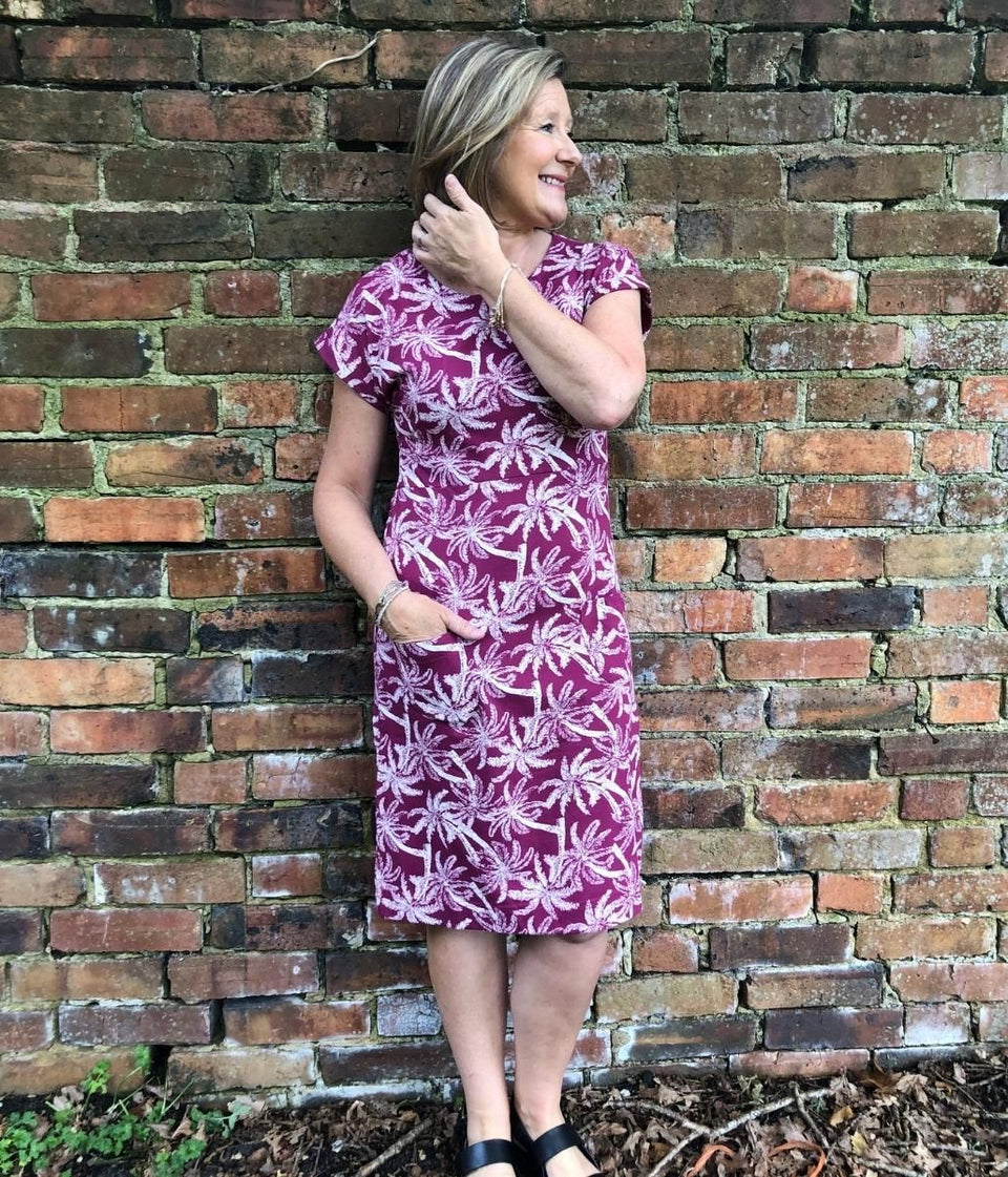 Palm Print Tallahassee Jersey Dress