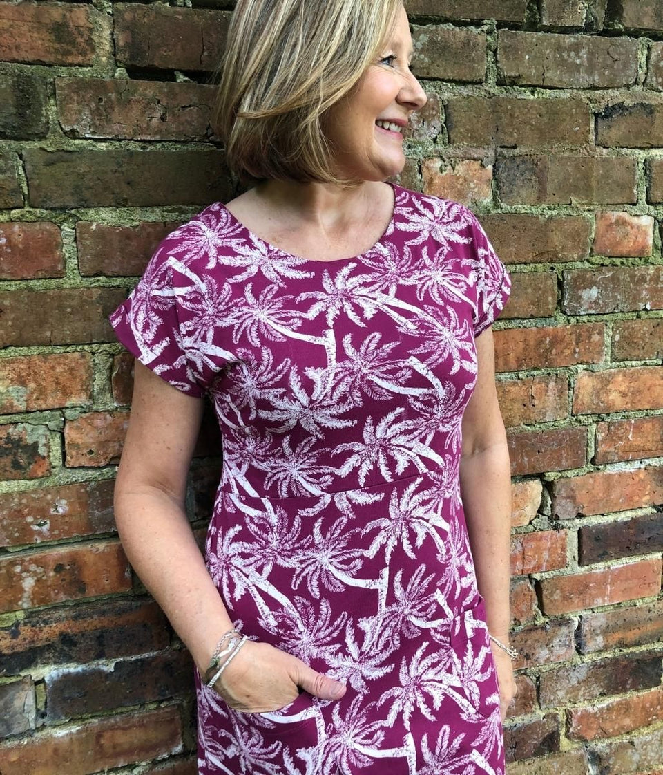 Palm Print Tallahassee Jersey Dress