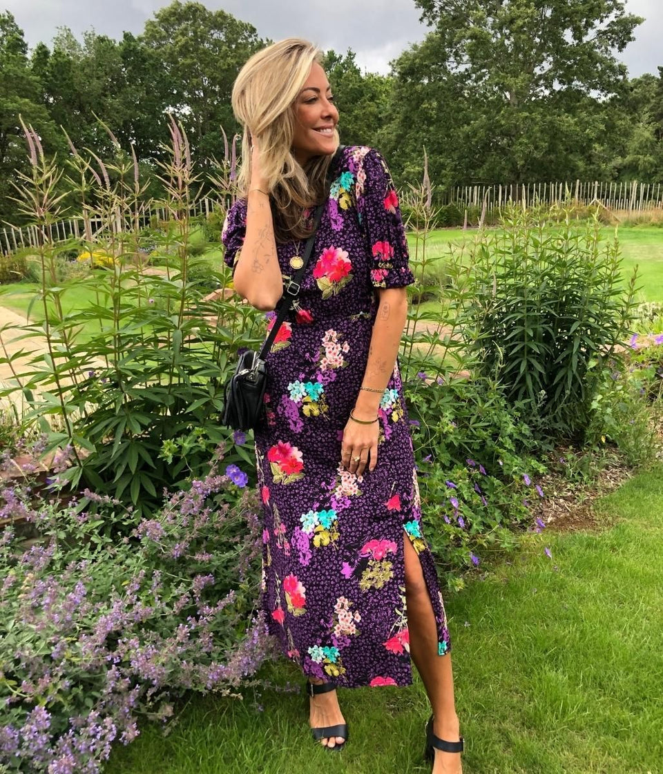 Purple Floral Jaylen Midi Dress