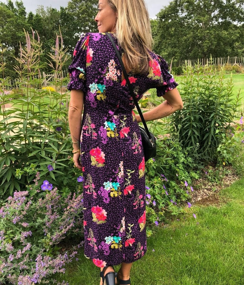 Purple Floral Jaylen Midi Dress