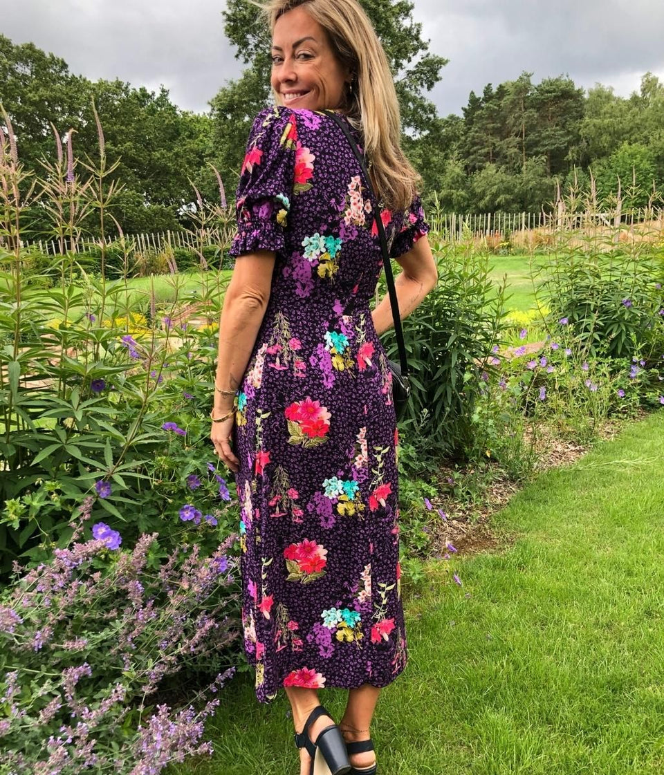 Purple Floral Jaylen Midi Dress