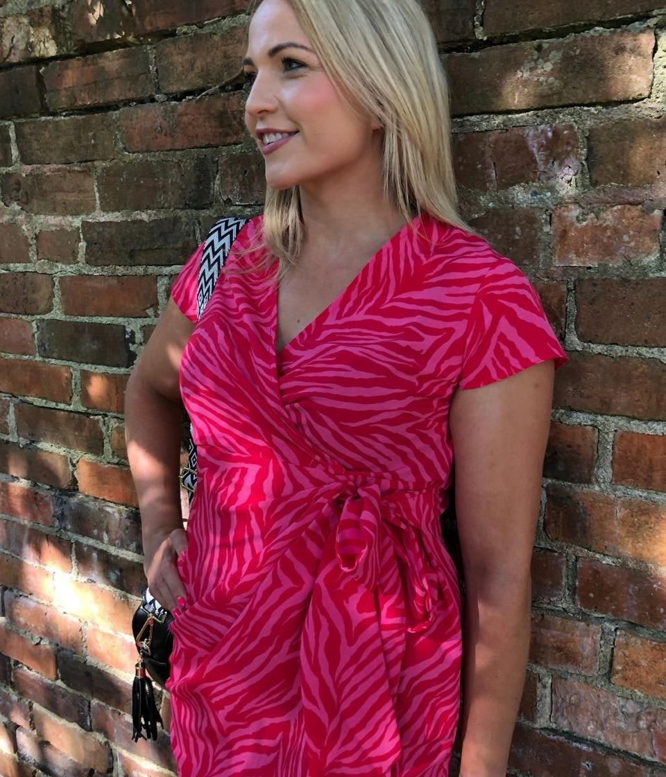 Pink Tiger Print Dress