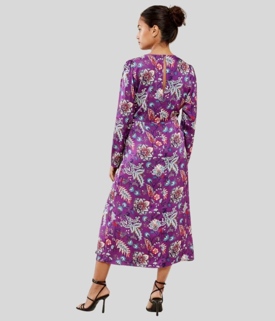 Purple Oriental Selma Satin Dress