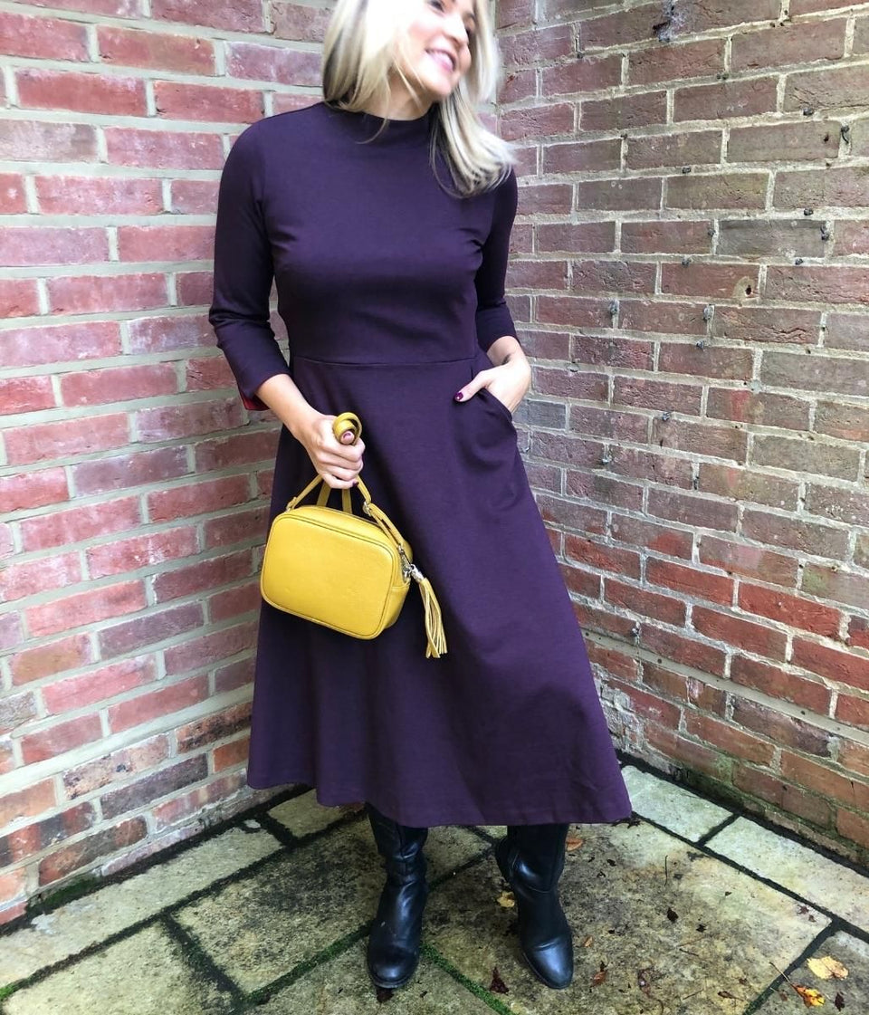 Aubergine Nerissa Fit & Flare Dress