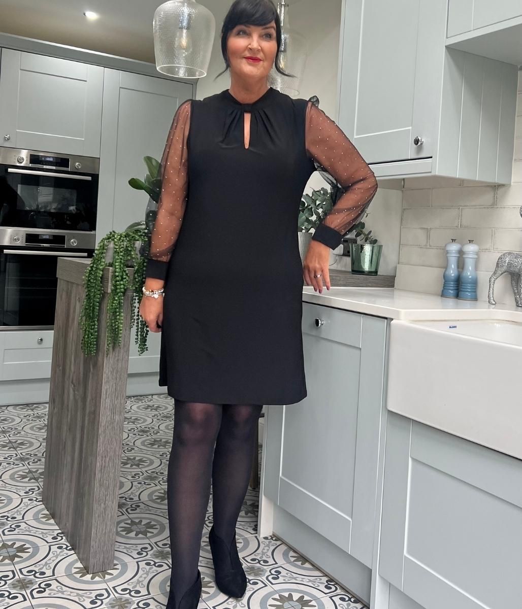 Black Sheer Sleeve Evening Dress – Highstreet Outlet UK