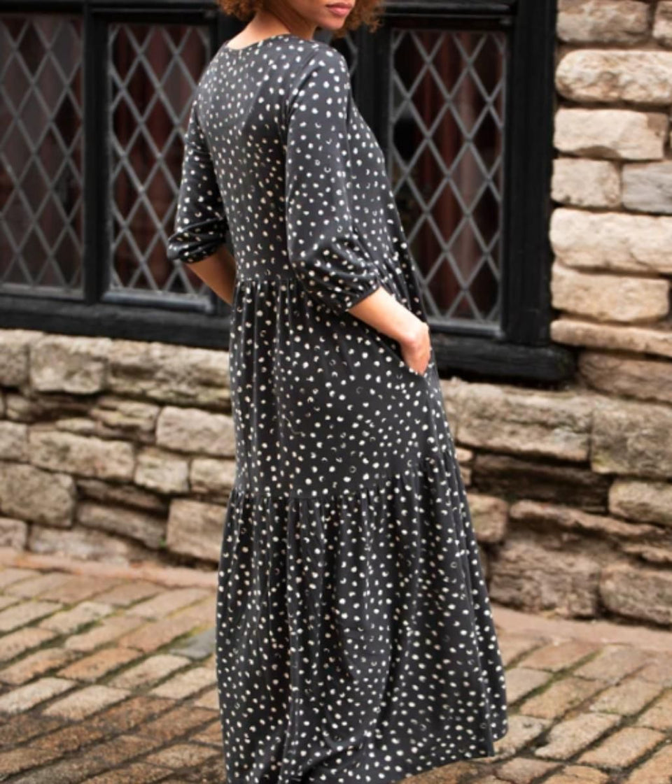 Brakeburn Grey Spotty Jersey Dress