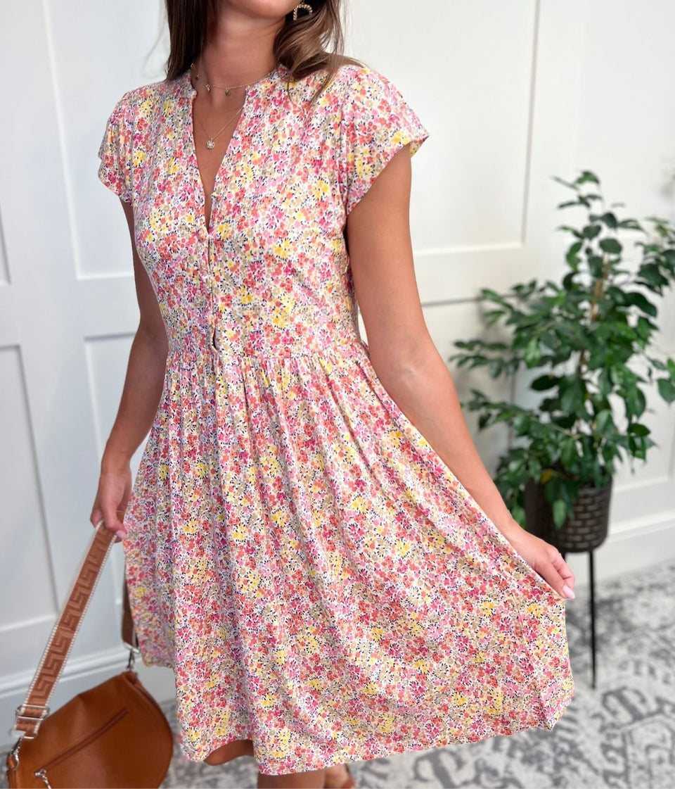 Amber Ditsy Floral Jersey Dress