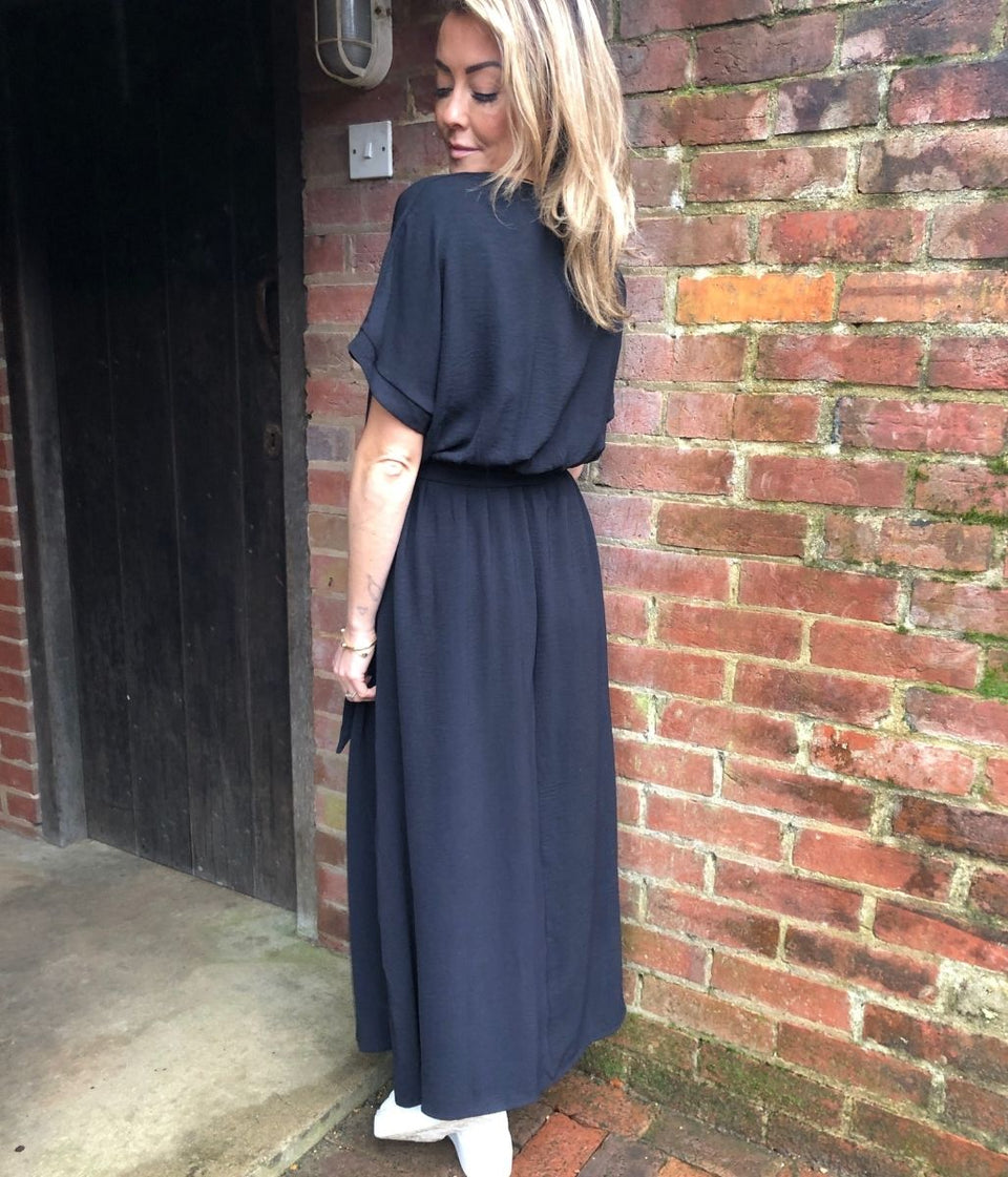 Black Belted Midaxi Dress