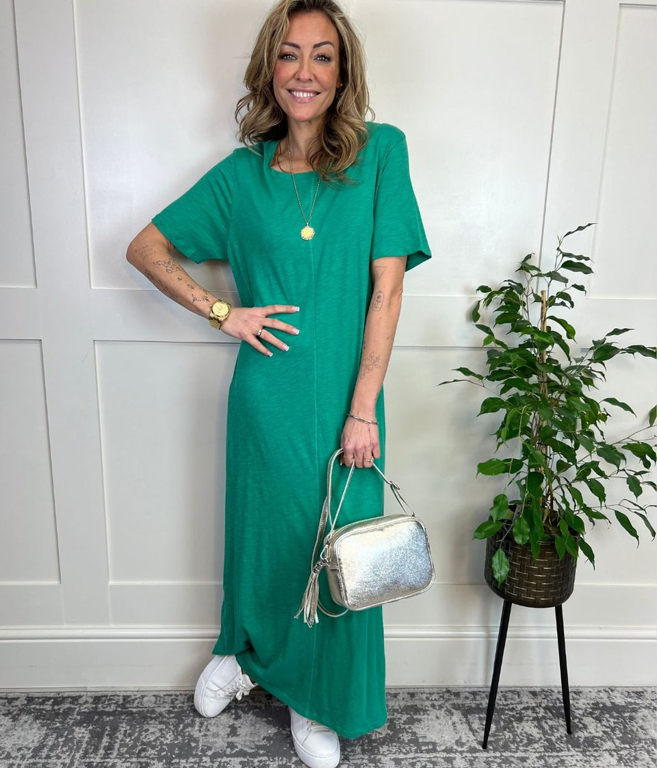 Green Jersey Midaxi T Shirt Dress