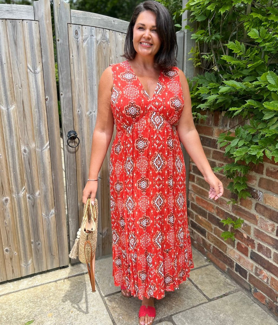 Printed Tie Back Midaxi Dress