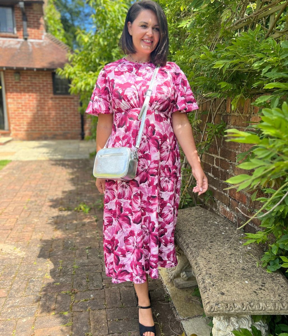 Pink Floral Kate Midi Dress