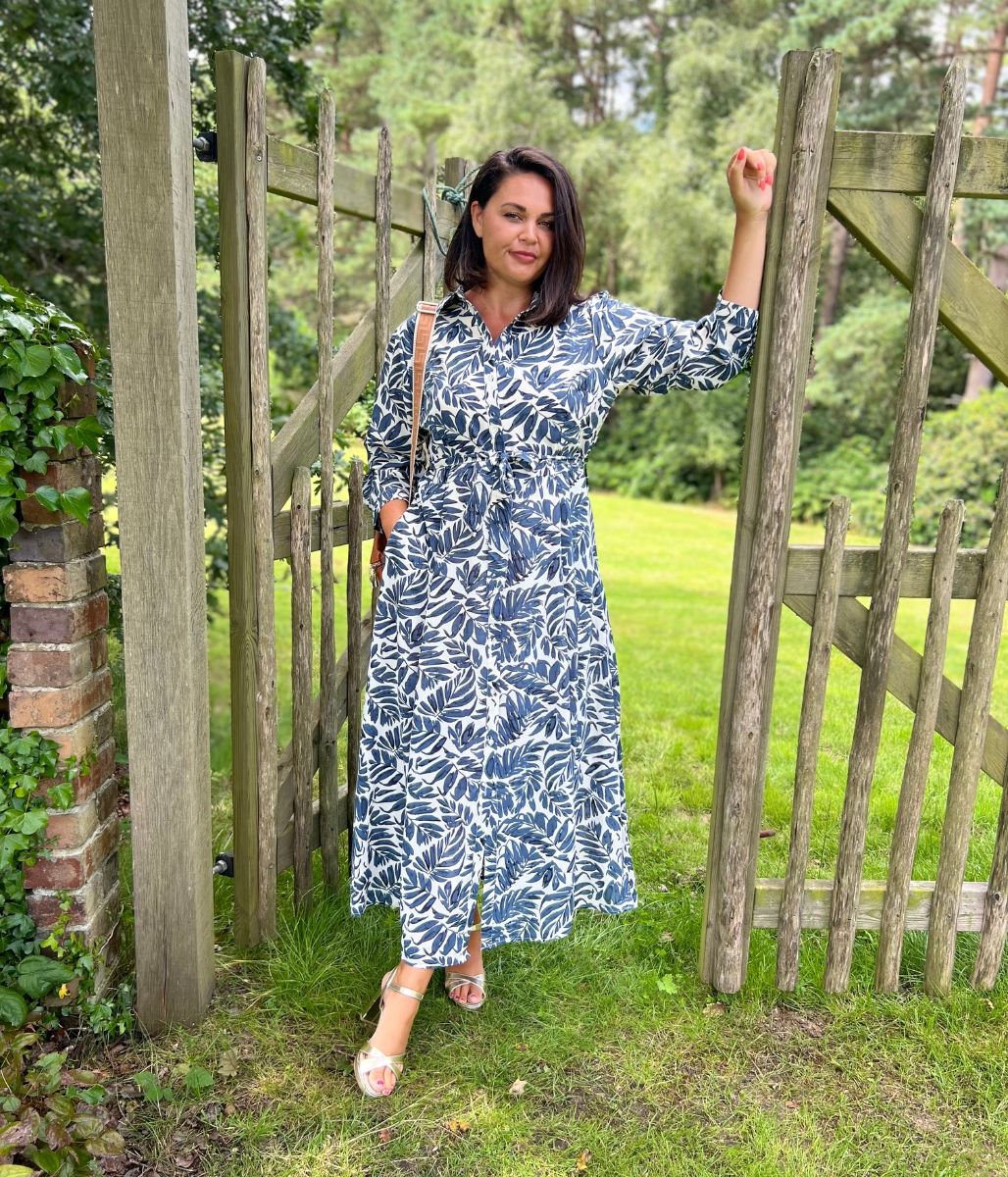 Leaf print dress uk best sale