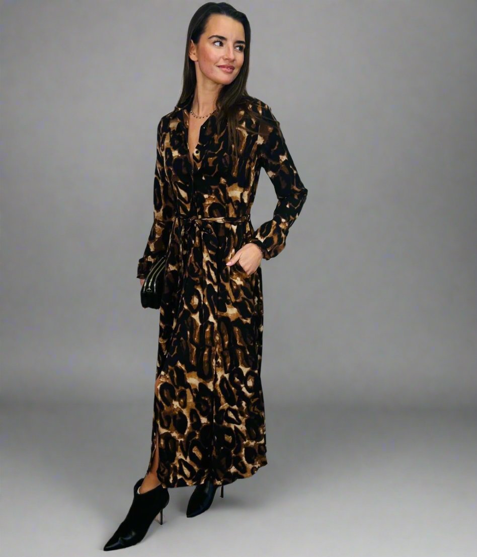 Freya Leopard Print Shirt Dress