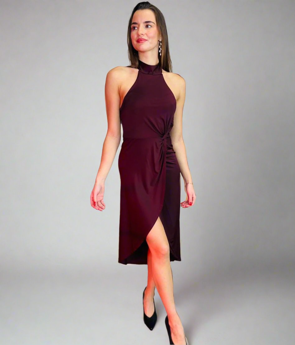 Ted Baker Wine Betyel Halter Neck Dress