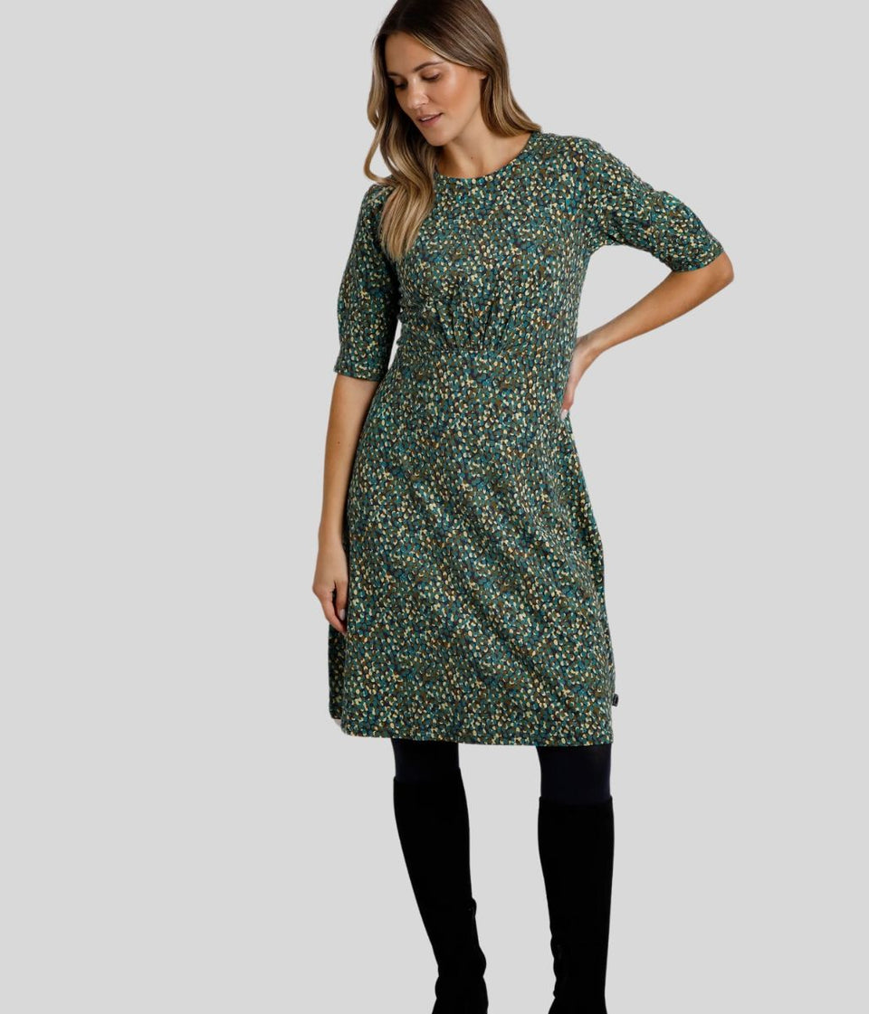 Green Cassandra Jersey Swing Dress