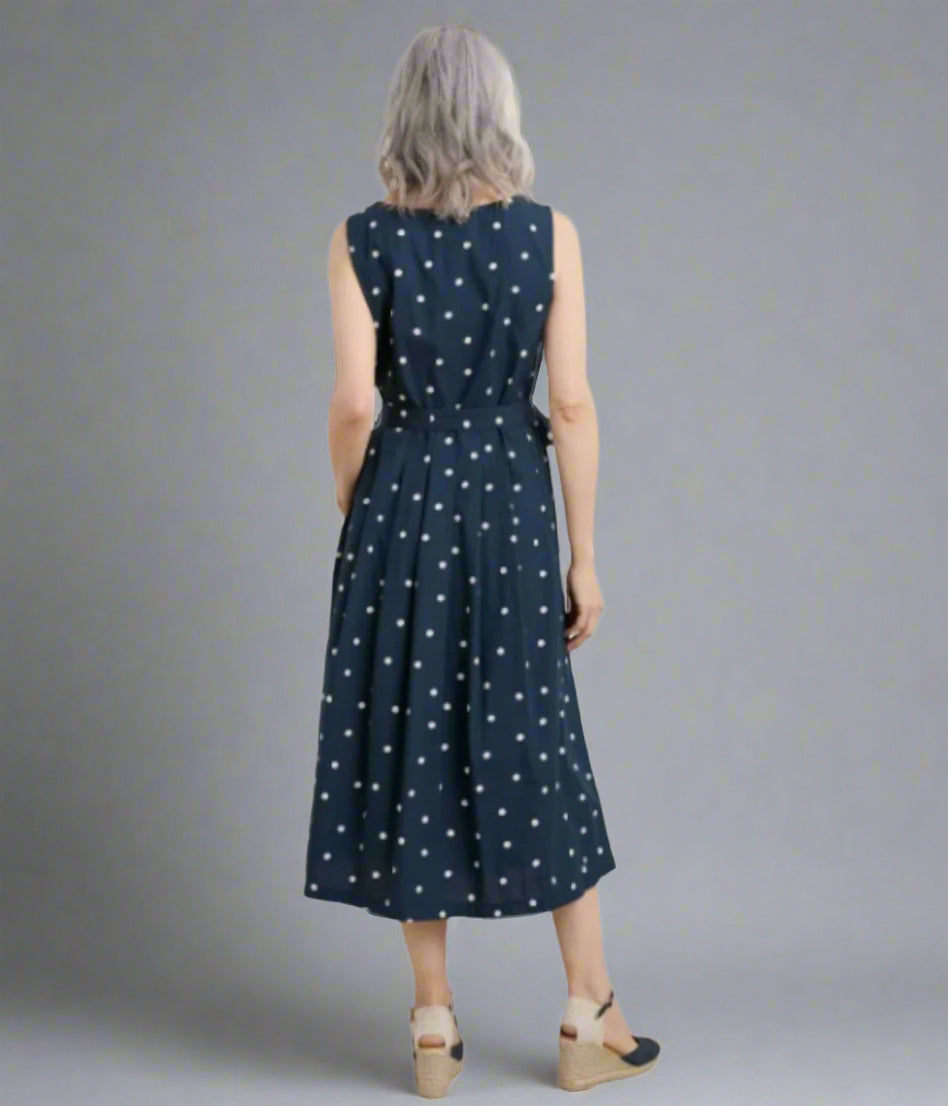 Navy Polka Dot Belle Dress