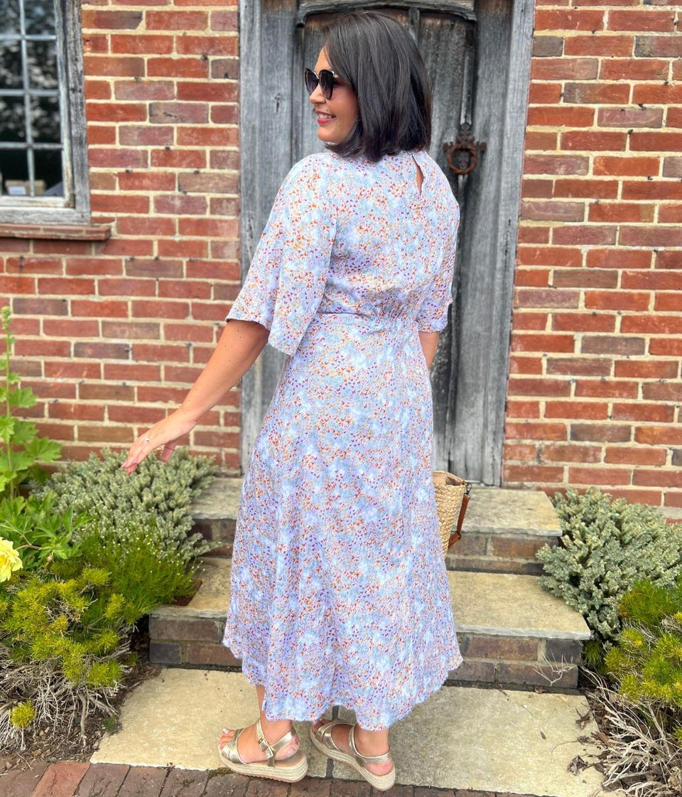 Pretty Lilac Ditsy Midi Summer Dress