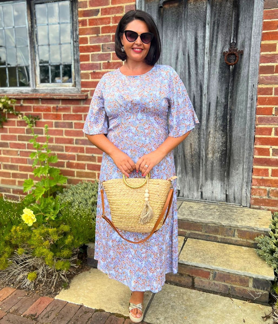 Pretty Lilac Ditsy Midi Summer Dress