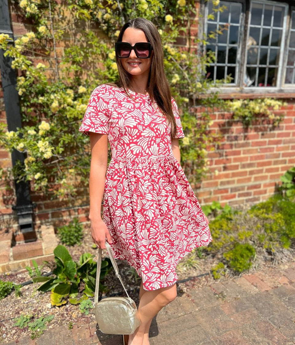 Pink Print Cotton Jersey Sundress
