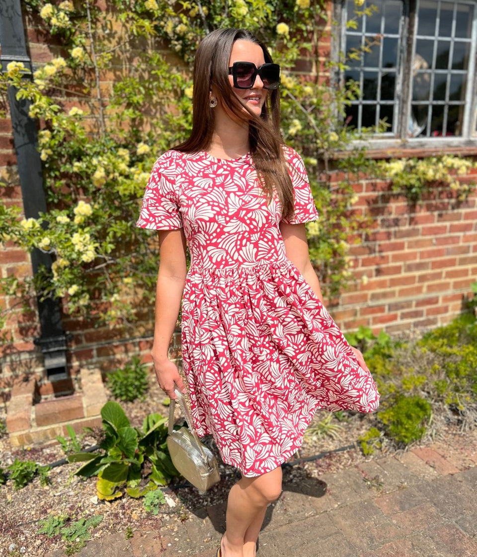 Pink Print Cotton Jersey Sundress