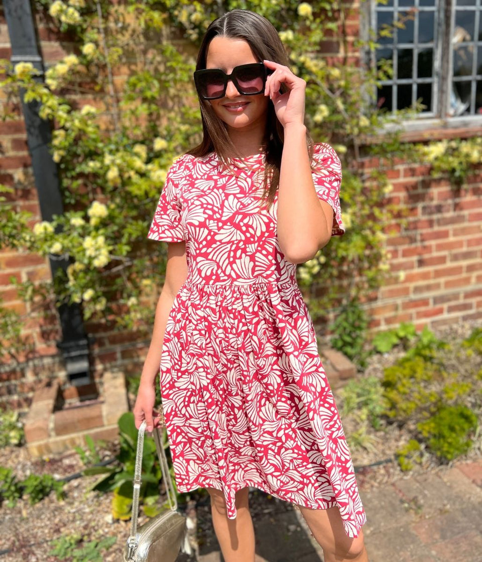 Pink Print Cotton Jersey Sundress