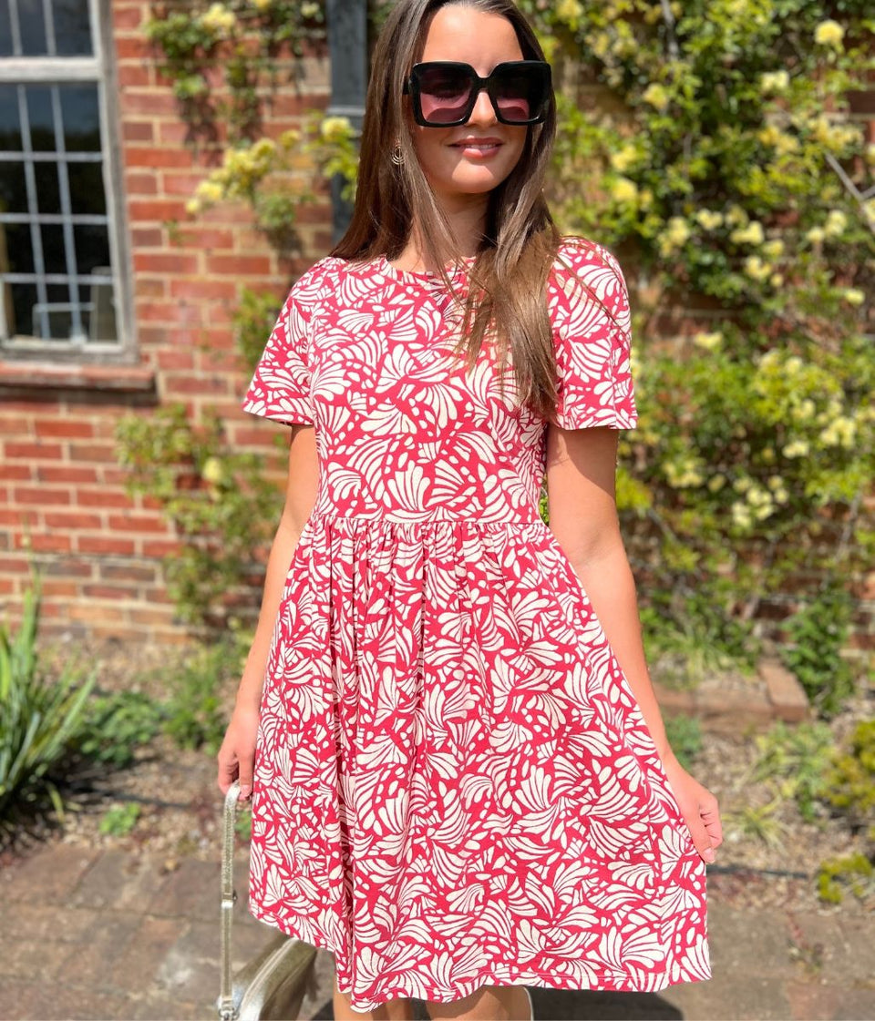 Pink Print Cotton Jersey Sundress