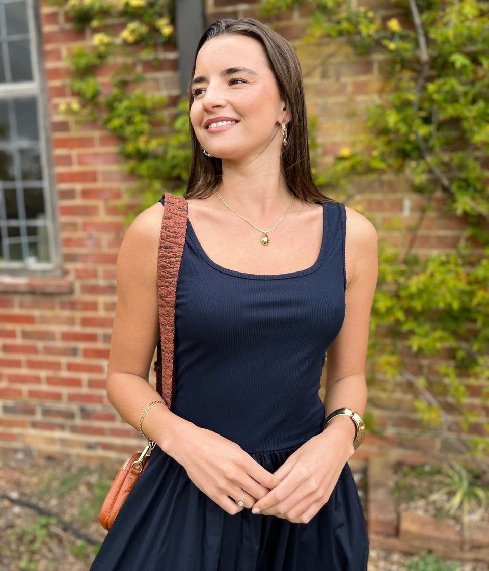 Navy Hallie Sleeveless Dress