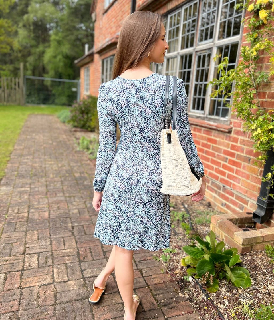 Abstract Print Jersey Skater Dress
