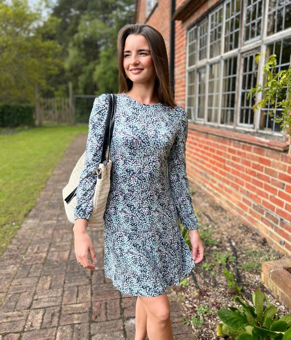Abstract Print Jersey Skater Dress