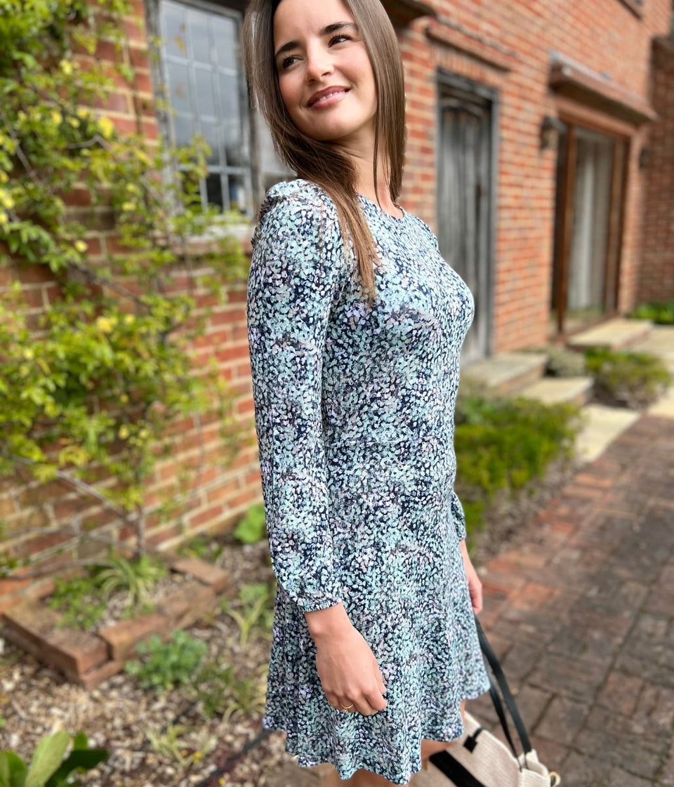 Abstract Print Jersey Skater Dress