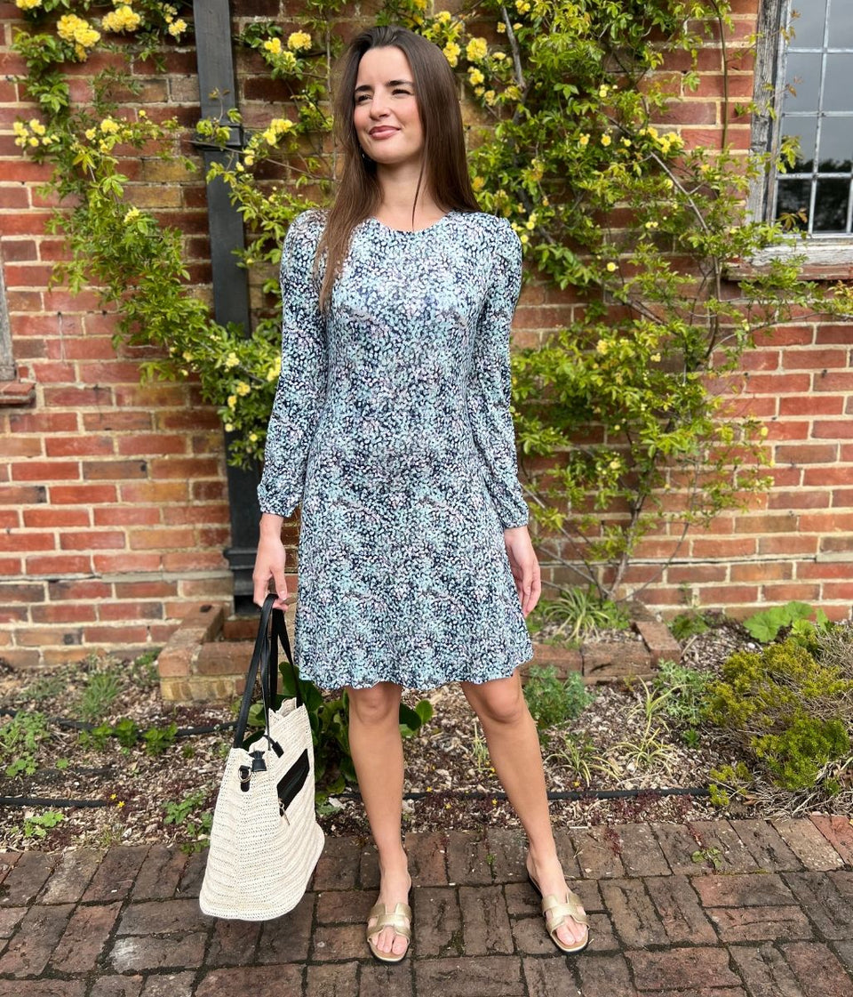 Abstract Print Jersey Skater Dress