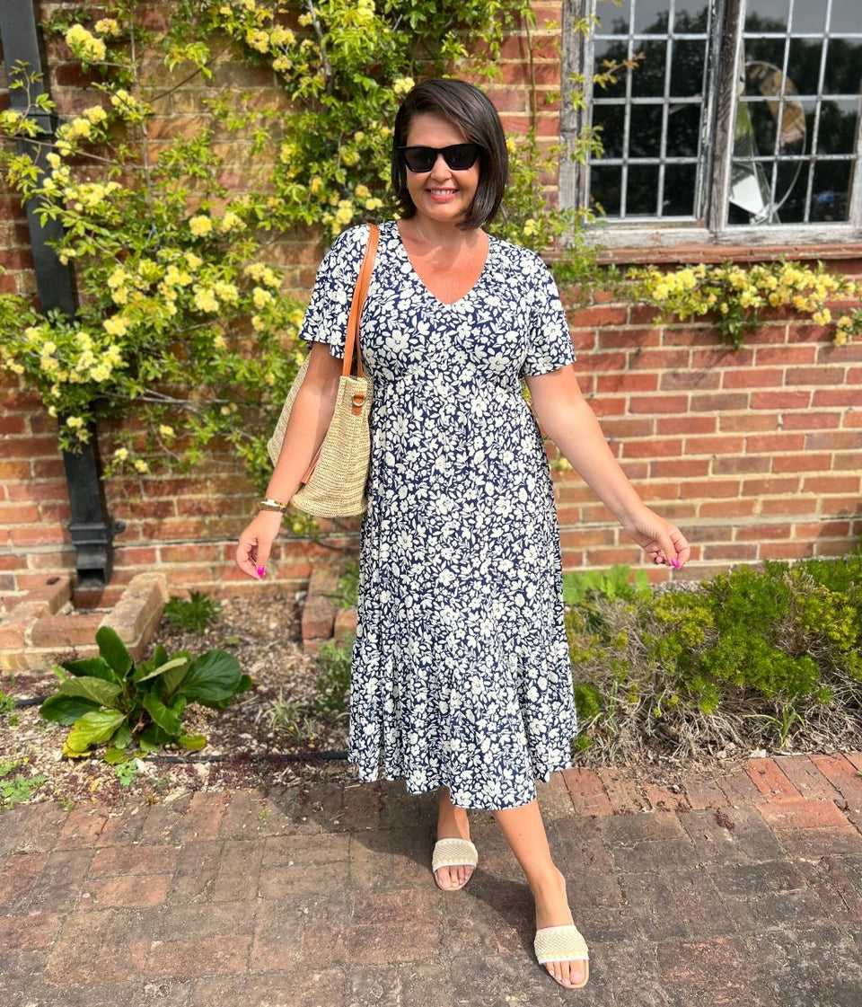 Navy Hannah Midi Dress