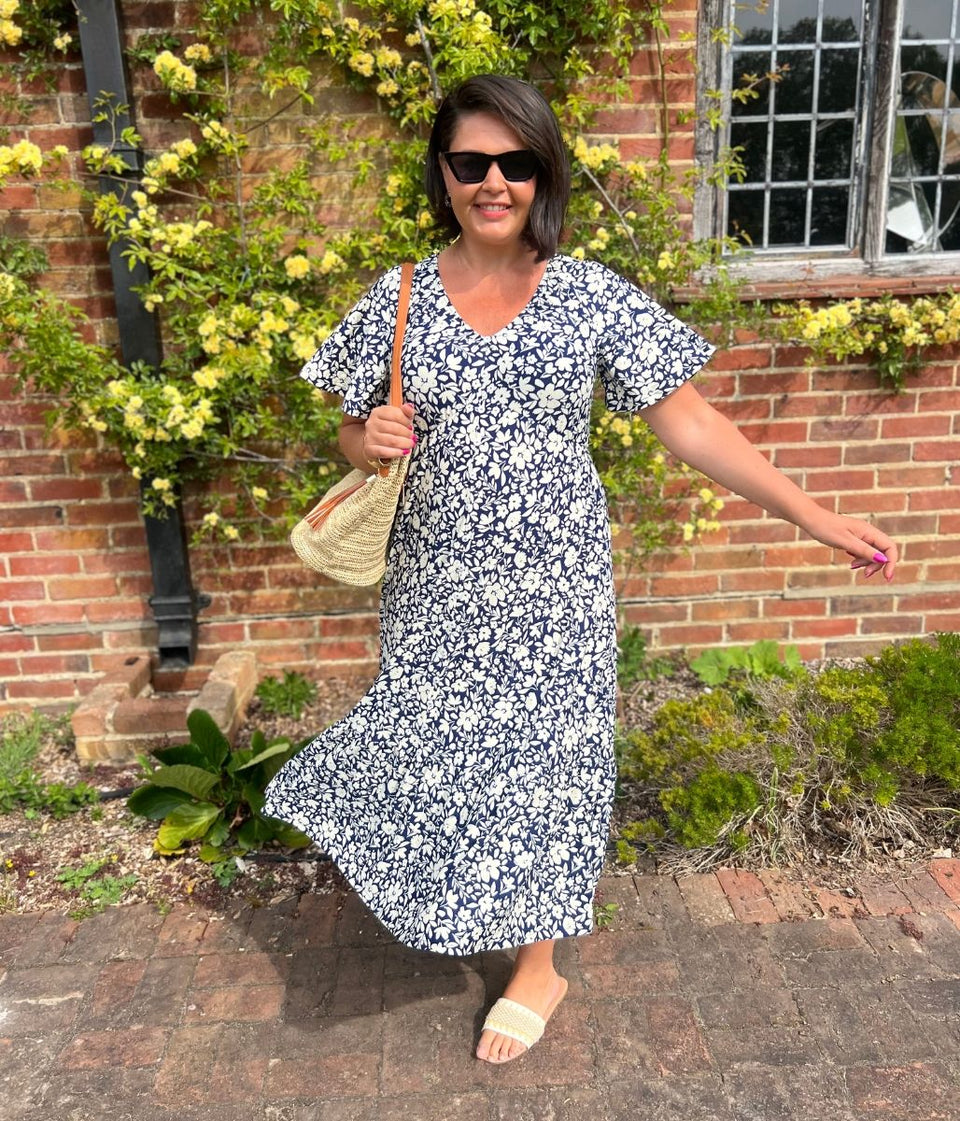 Navy Hannah Midi Dress