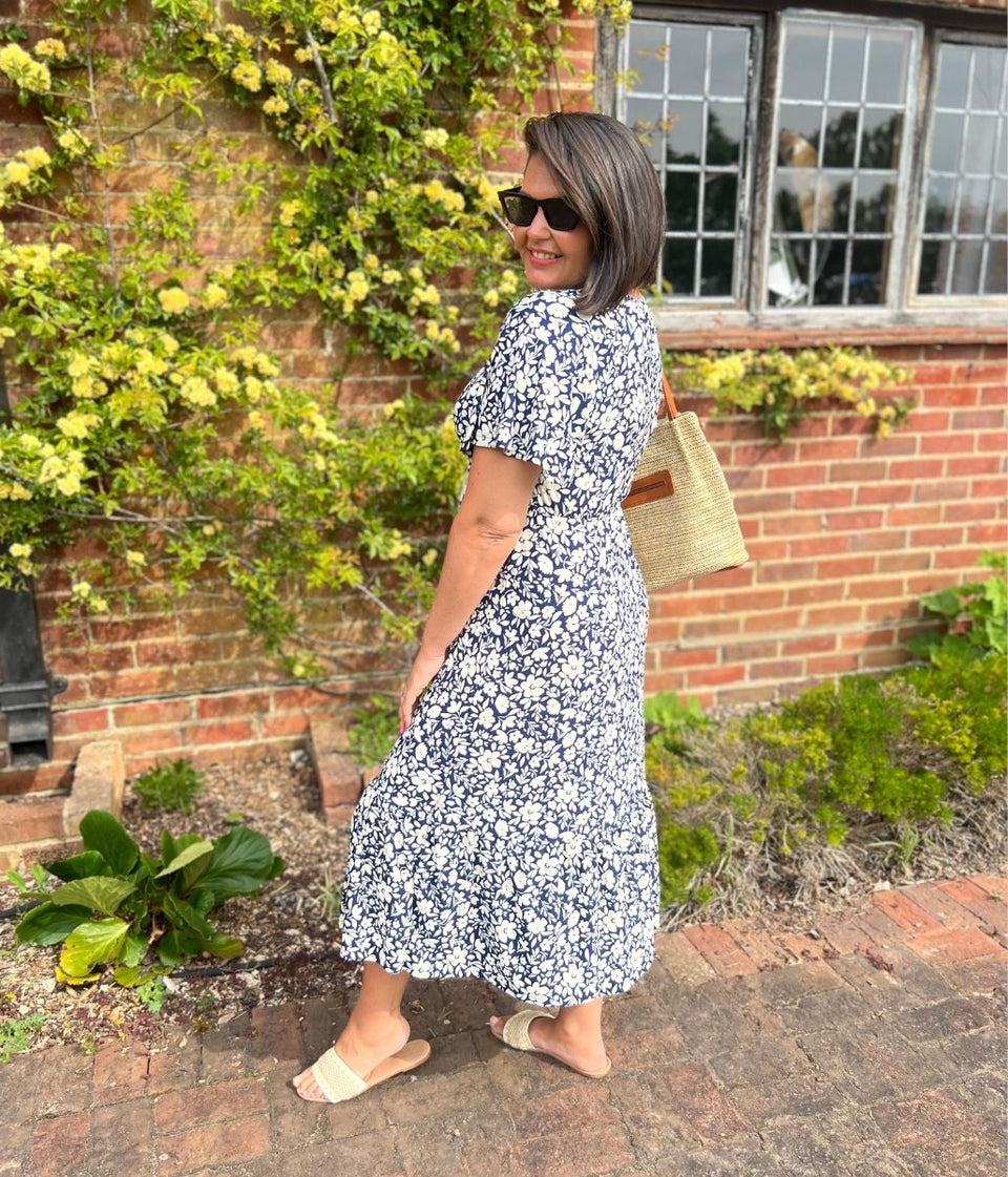 Navy Hannah Midi Dress