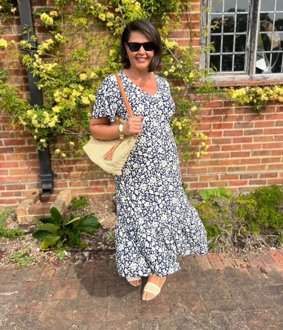 Navy Hannah Midi Dress