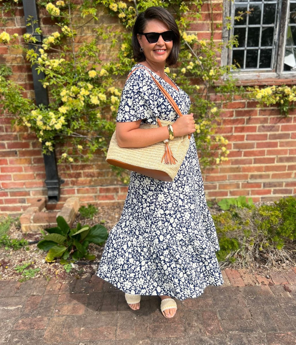 Navy Hannah Midi Dress