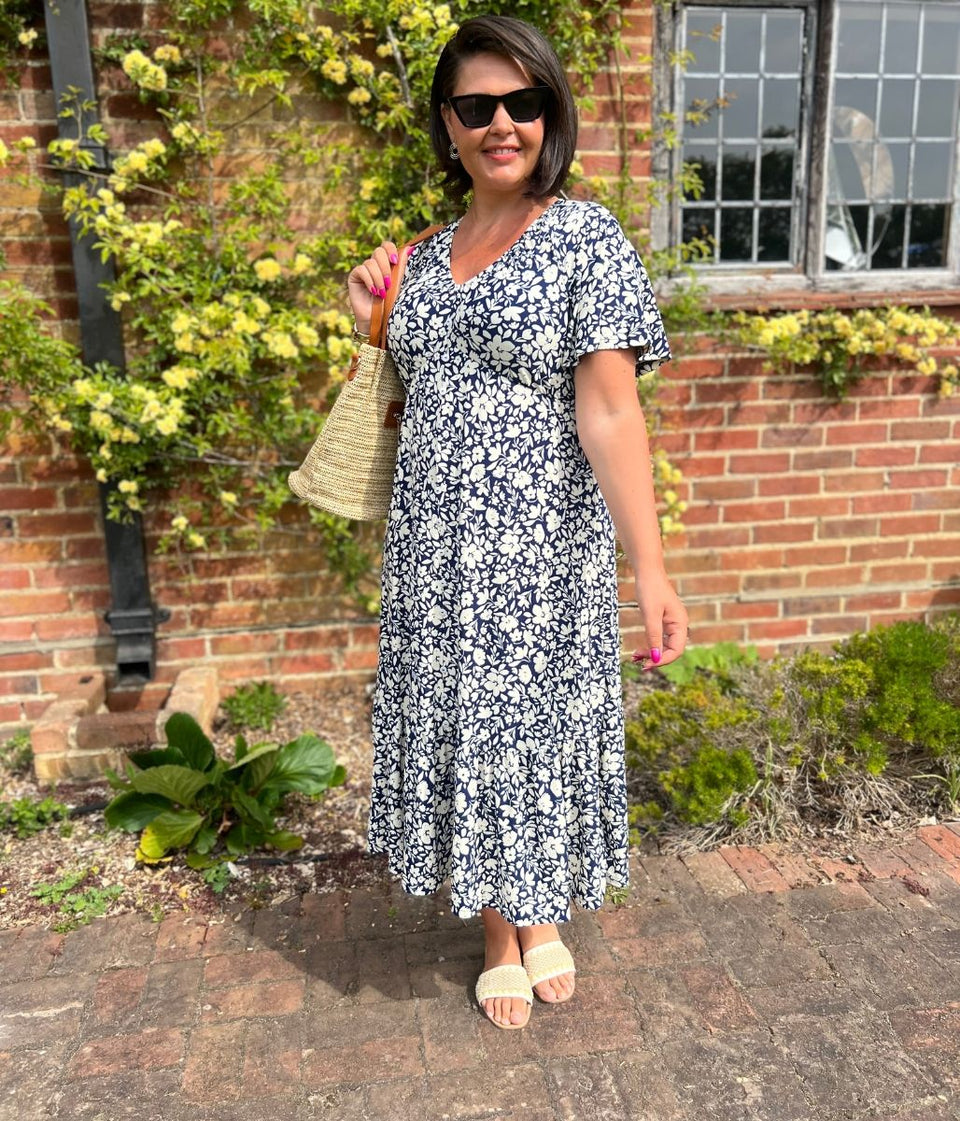 Navy Hannah Midi Dress