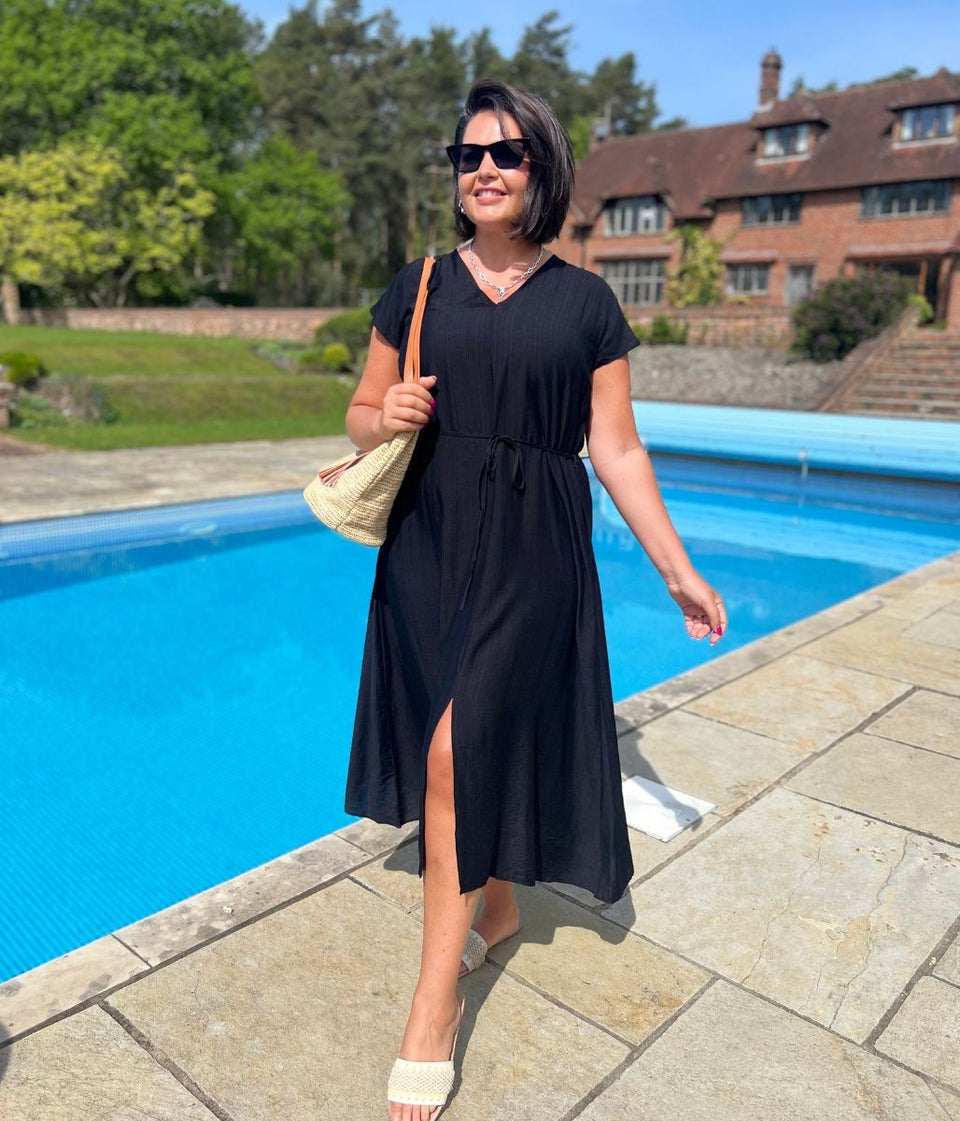 Black Abbie Midi Dress