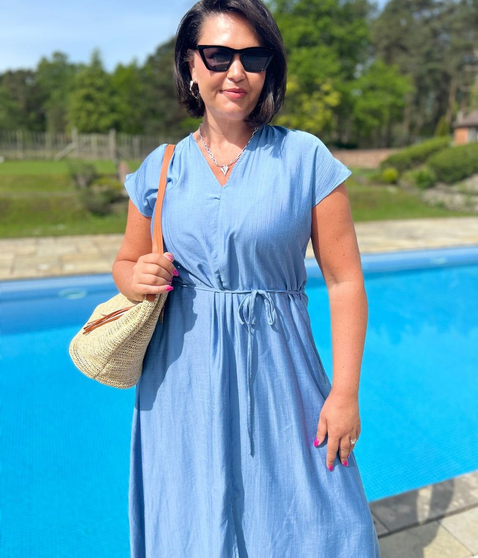 Blue Abbie Midi Dress