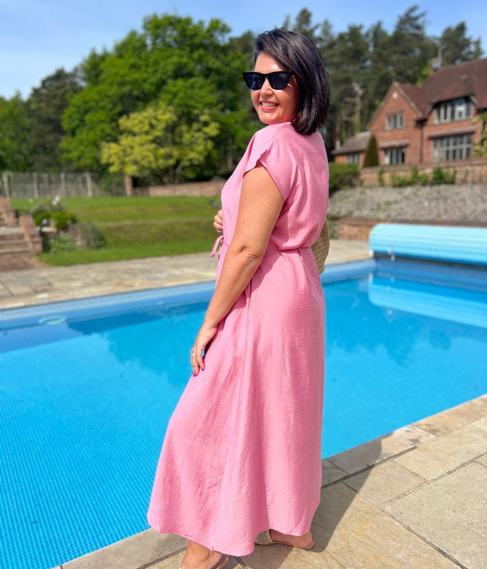 Pink Abbie Midi Dress
